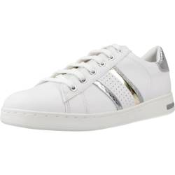 Geox Damen D Jaysen Sneaker, White/Silver, 37 EU von Geox