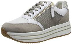 Geox Damen D KENCY Sneaker, White/Sand, 38 EU von Geox