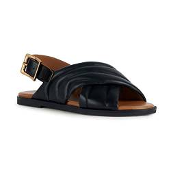 Geox Damen D NAILEEN Flat Sandal, Black, 37 EU von Geox