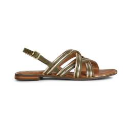 Geox Damen D Sozy Plus G Flat Sandal, SAGE/LT Gold, 38 EU von Geox