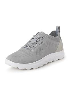 Geox Herren Spherica U Sneakers, Light Grey White, 43 EU Schmal von Geox