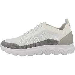 Geox Herren Spherica U Sneakers, White Light Grey, 41 EU Schmal von Geox