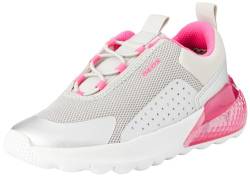 Geox J ACTIVART ILLUMINUS Sneaker, Silver/Fluo Fuchsia, 35 EU von Geox