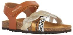 Geox J Adriel Girl B Sandal, Cognac/Platinum, 25 EU von Geox