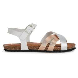 Geox J CHILENE Gir Sandal, White/Rose Gold, 33 EU von Geox