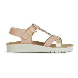 Geox J COSTAREI GI Sandal, DK Rose/Platinum, 26 EU von Geox