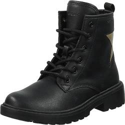 Geox J Casey Girl G Ankle Boot, Black/Platinum, 31 EU von Geox