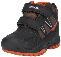 Geox J New Savage Boy B A Sneaker, Black/DK ORANGE, 32 EU von Geox