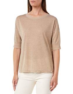 Geox Women's W T-Shirt, Semolina with Lurex, M von Geox