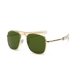 Herren- und Damen-Sonnenbrille mit quadratischem Rahmen, Metall, Sport, Fahren, UV400, Pendler-Sonnenbrille, Geschenk (Color : A, Size : 1) von GerRit