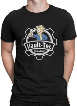 Men's T-Shirt Best Merch Vaullt Industries Novelty 100% Cotton Tee Shirt Short Sleeve Fallout Game T Shirts O Neck Clothing Black Size 4XL von GerRit