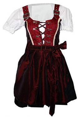 4-teilig Mini-Dirndl dirndel Dirndlbluse 2x Dirndlschürze Minidirndlset, Größe:46 von German Wear