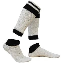 German Wear, 2-teilig Loferl Trachtensocken Trachten strümpfe Wadenwärmer, Größe:35-38;Sockenfarbe:Beige/Brown von German Wear