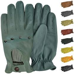 German Wear, Herren Driving Autofahrer-Handschuhe Lederhandschuhe, Größe:8=M, Farbe:Seegrün von German Wear