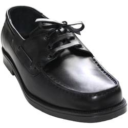 German Wear Bootsschuhe Segelschuhe Halbschuhe aus Echtleder Rindsleder Schuhe schwarz, Schuhgröße:41 von German Wear