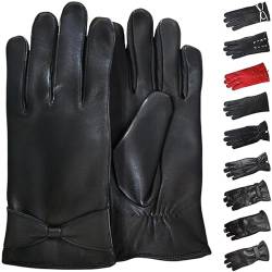 German Wear Damen Lederhandschuhe Lammnappa Handschuhe echtleder winter Handschuhe Gl-19 Schwarz - S=6 Handumfang 17cm von German Wear