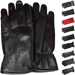 German Wear Damen Lederhandschuhe Lammnappa Handschuhe echtleder winter Handschuhe Gl-3 Schwarz - L=8 Handumfang 22cm von German Wear