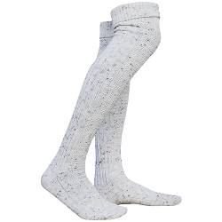 German Wear EXTRA Lange Trachtensocken Strümpfe Trachtenlederhose Socken aus Wolle mittelbeige 75cm, Größe:43-46 von German Wear