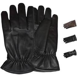 German Wear Herren Lederhandschuhe Lammnappa Handschuhe aus echtleder winter Handschuhe Trendgl-4 Schwarz - 11=2XL Handumfang 28cm von German Wear