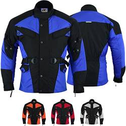 German Wear Motorradjacke Herren mit Protektoren textil bikerjacke wasserabweisend winddicht motorrad leicht codura kombi lange jacke Blau - 50 von German Wear