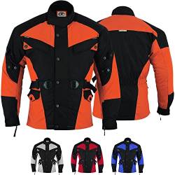 German Wear Motorradjacke Herren mit Protektoren textil bikerjacke wasserabweisend winddicht motorrad leicht codura kombi lange jacke Orange - 58 von German Wear