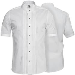 German Wear Trachtenhemd Businesshemd 2x5 Biesen Stehkragen Hemd Halbarm Baumwolle, L von German Wear
