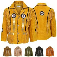 German Wear Trachtenjacke GW958J Herren Westernjacke Lange Reiter Jacke Western-Lederjacke von German Wear