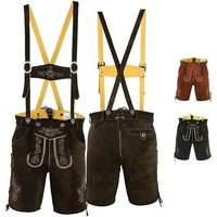 German Wear Trachtenlederhose GW720 kurze trachtenhose Trachten Lederhose mit Hosenträgern von German Wear