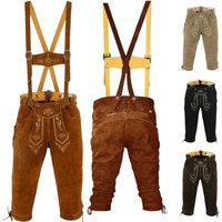 German Wear Trachtenlederhose GW822 Kniebundhose trachtenhose Trachten Lederhose mit Hosenträger von German Wear