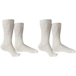 German Wear Trachtensocken Trachtenstrümpfe Zopfmuster 40cm Natur, 41-43, 2 x Paar von German Wear