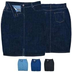 Trendiger Midi Rock Jeansrock Denimrock Business Rock, 38, Dunkelblau von German Wear