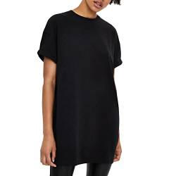 Oversize T Shirt Damen Sommer Vintage Weiß Schwarz Locker Basic Lang Baumwolle Kurzarm Tunika Frauen Große Größen (as3, Alpha, s, Regular, Regular, Schwarz) von Germinate