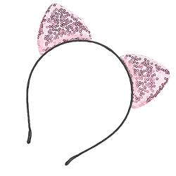 Am Ohr-Stirnband, Pailletten-Ohr-Stirnbänder, Stabil, Langlebig für den Alltag, Hochzeiten, Partys, Tänze zu Weihnachten, Holloween (PINK) von Gernie