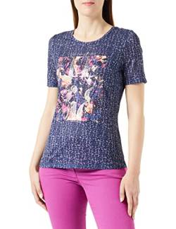 GERRY WEBER Edition Damen 870093-44081 T-Shirt, Blau/Ecru/Weiss Druck, 44 von Gerry Weber