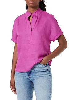 Gerry Weber Damen Blusenshirt aus Leinen überschnittene Schultern, Kurzarm T-Shirt 1/2 Arm Blusenshirt unifarben Orchid 46 von Gerry Weber