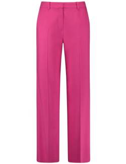Gerry Weber Damen Elegante Hose mit Bügelfalten unifarben reguläre Länge Solar Pink 44 von Gerry Weber