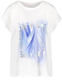 Gerry Weber Damen Kurzarmshirt aus nachhaltiger Baumwolle überschnittene Schultern, Kurzarm Frontprint, unifarben Off-White 46 von Gerry Weber