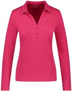 Gerry Weber Damen Langarm Poloshirt aus Baumwolle Langarm unifarben Dragon Fruit 44 von Gerry Weber