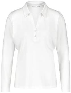 Gerry Weber Damen Langarm Poloshirt aus Baumwolle Langarm unifarben Off-White 38 von Gerry Weber