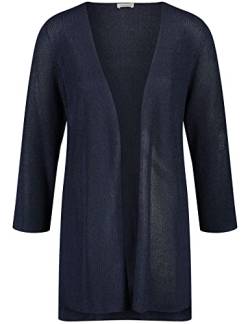 Gerry Weber Damen Offene Strickjacke in Rippstrick Langarm unifarben Blueberry 46 von Gerry Weber