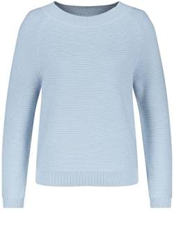 Gerry Weber Damen Pullover mit Strukturstrick Organic Cotton Langarm, Raglanarm unifarben Sky 40 von Gerry Weber