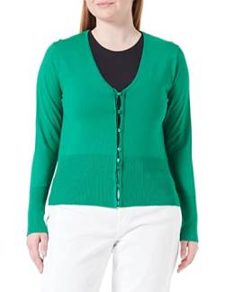 Gerry Weber Damen Strickjacke mit Schlingenknopfleiste breite Rippenbündchen, Langarm unifarben Vibrant Green 46 von Gerry Weber