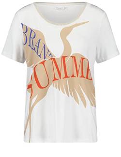 Gerry Weber Damen T-Shirt mit Wording-Print Kurzarm unifarben, Frontprint weiß/weiß 38 von Gerry Weber