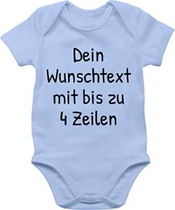 Baby Body Junge Mädchen - Aufdruck selbst gestalten - Wunschdruck Text Namen - 1/3 Monate - Babyblau - strampler individualisieren personalisierte beschriftbar bodys zur geburt von Geschenk mit Namen personalisiert by Shirtracer