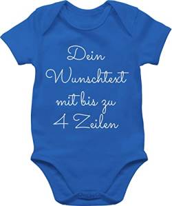 Baby Body Junge Mädchen - Aufdruck selbst gestalten - Wunschtext - 1/3 Monate - Royalblau - text beschriften strampler neugeborene babybody+mit+aufdruck eigenem schriftzug buddy von Geschenk mit Namen personalisiert by Shirtracer