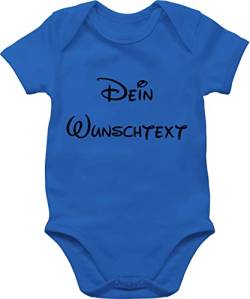 Baby Body Junge Mädchen - Aufdruck selbst gestalten - Wunschtext - 3/6 Monate - Royalblau - bedrucken lassen bodys für babys geburt strampler selber machen babybodies geschenke babyparty name von Geschenk mit Namen personalisiert by Shirtracer