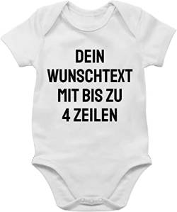 Baby Body Junge Mädchen - Aufdruck selbst gestalten - Wunschtext - 3/6 Monate - Weiß - strampler zum selber drucken clothes individuelle beschriftung schriftzug babybody kreieren namens von Geschenk mit Namen personalisiert by Shirtracer