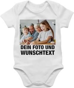 Baby Body Junge Mädchen - Mit Foto eigenem Bild Text Name Wunschtext - 1/3 Monate - Weiß - bilder kurzarm strampler junge. selber gestalten personalisierter eigener und drucken eigenes logo von Geschenk mit Namen personalisiert by Shirtracer