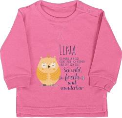 Baby Pullover Jungen Mädchen - Eule Eulen Owl Geschenk zur Taufe Geburt Kommunion Konfirmation Jugendweihe - 18/24 Monate - Pink - Owls und personalisierte Name von Geschenk mit Namen personalisiert by Shirtracer