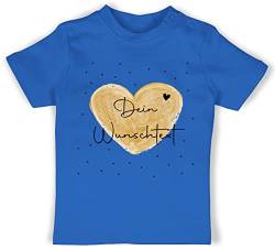 Baby T-Shirt Mädchen Jungen - Aufdruck selbst gestalten - Dein Wunschtext - 6/12 Monate - Royalblau - Bedrucken selber Shirt eigenem Druck eigenen Text personalisierte Geschenke eigene Schrift von Geschenk mit Namen personalisiert by Shirtracer